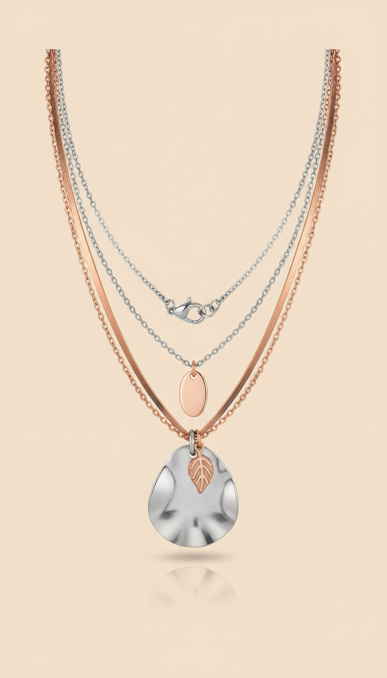 Collares metálicos en capas